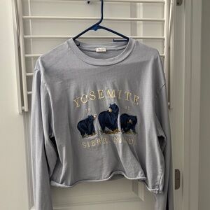 Brandy Melville Light Gray-Blue Sweatshirt